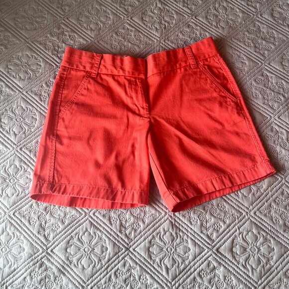 J.Crew Women's Chino Broken In Shorts Peach‎ Color With Pockets Size 4 - Picture 1 of 5